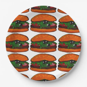 Burger Verjaardagsfeestje Papieren Bordje