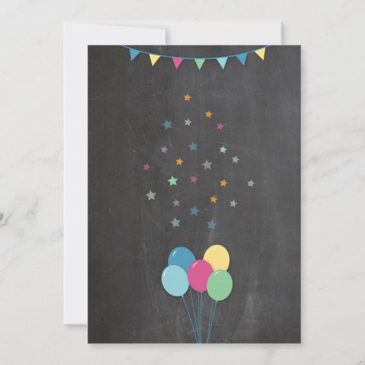 Burger Verjaardagsuitnodigingen Kind Party Chalk F Kaart (Achterkant)