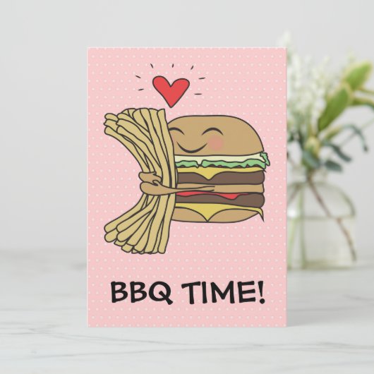 Burger verliest Fries BBQ Kaart (Staand voorkant)