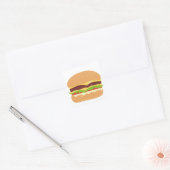 burger vierkante sticker (Envelop)