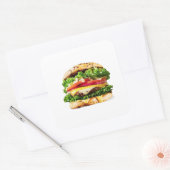 Burger Vierkante Sticker (Envelop)