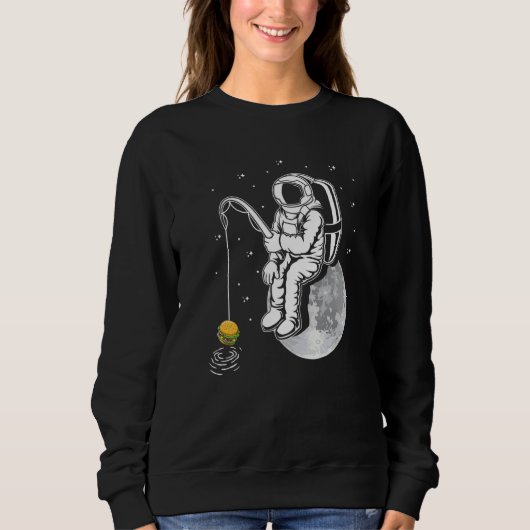 Burger Vist Fisher Astronaut Planets Cheeseburg Trui (Voorkant)