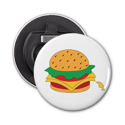 Burger voedsel geen dieet button flesopener (Voorkant)