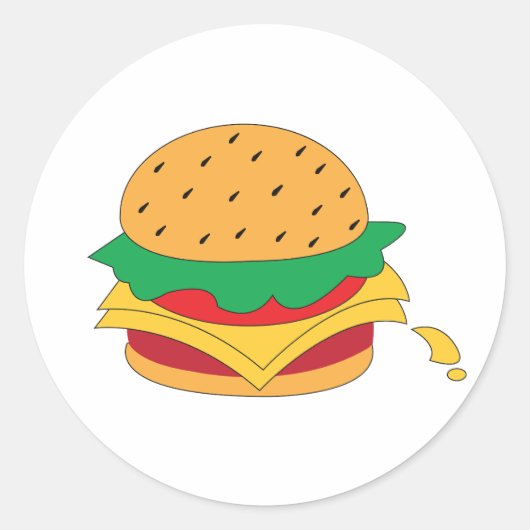 Burger voedsel geen dieet ronde sticker (Voorkant)