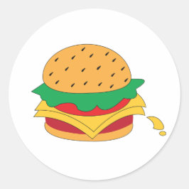 Burger voedsel geen dieet ronde sticker