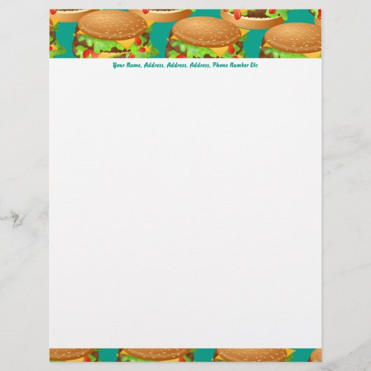 Burger Wallpaper, Burger Wallpaper, Jouw naam, ... Gepersonaliseerd Briefhoofd (Voorkant)