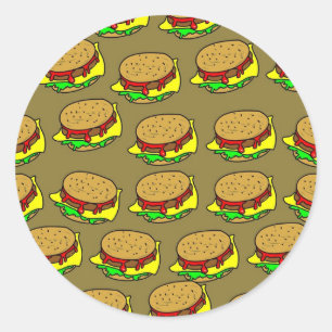 Burger Wallpaper Ronde Sticker