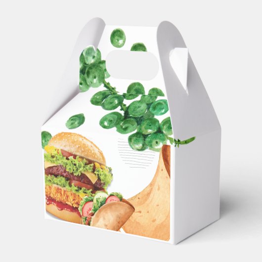 Burger & Wrap Fusion Food Illustratie Bedankdoosjes (Voorkant Zijde)