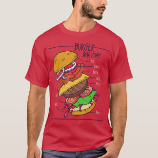 Burgeranatomiestructuur cheeseburger hamburger gi t-shirt