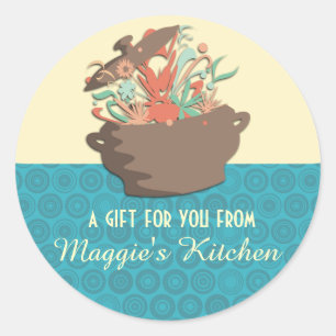 Burgeraroma's Kookpot-chef-cateringkaart Ronde Sticker