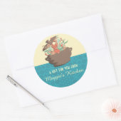 Burgeraroma's Kookpot-chef-cateringkaart Ronde Sticker (Envelop)