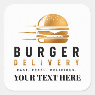🍔 Burgerbezorgteam uniform bemanning 🚗 Vierkante Sticker