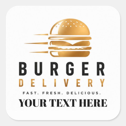 🍔 Burgerbezorgteam uniform bemanning 🚗 Vierkante Sticker (Voorkant)