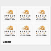 🍔 Burgerbezorgteam uniform bemanning 🚗 Vierkante Sticker (Vel)