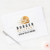 🍔 Burgerbezorgteam uniform bemanning 🚗 Vierkante Sticker (Envelop)