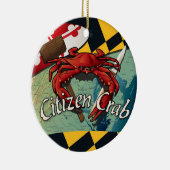 Burgerblauwe krab van Maryland Keramisch Ornament (Rechts)