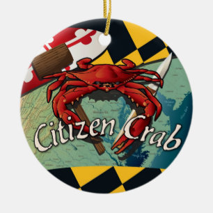 Burgerblauwe krab van Maryland Keramisch Ornament