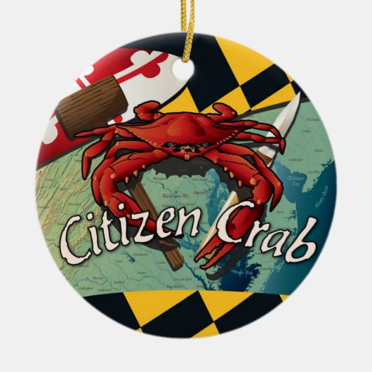 Burgerblauwe krab van Maryland Keramisch Ornament (Voorkant)