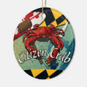 Burgerblauwe krab van Maryland Keramisch Ornament (Links)