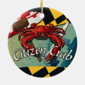 Burgerblauwe krab van Maryland Keramisch Ornament (Achterkant)
