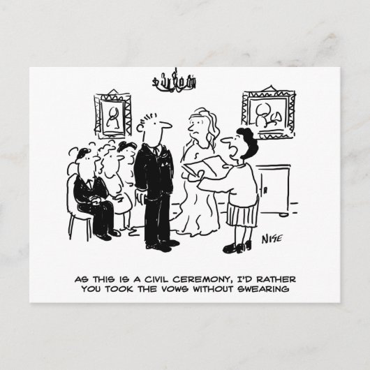 Burgerbruiloft bij een Kantoor van de griffie Briefkaart (Voorkant)