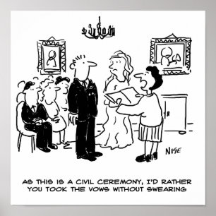 Burgerbruiloft bij een Kantoor van de griffie Poster