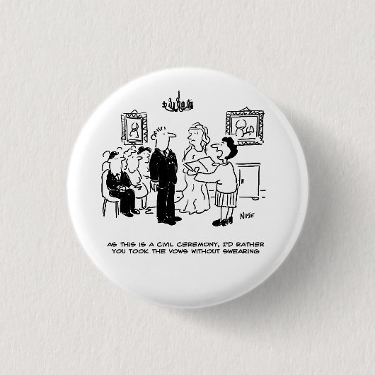 Burgerbruiloft bij een Kantoor van de griffie Ronde Button 3,2 Cm (Voorkant)
