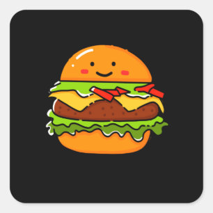 Burgerillustratie Vierkante Sticker
