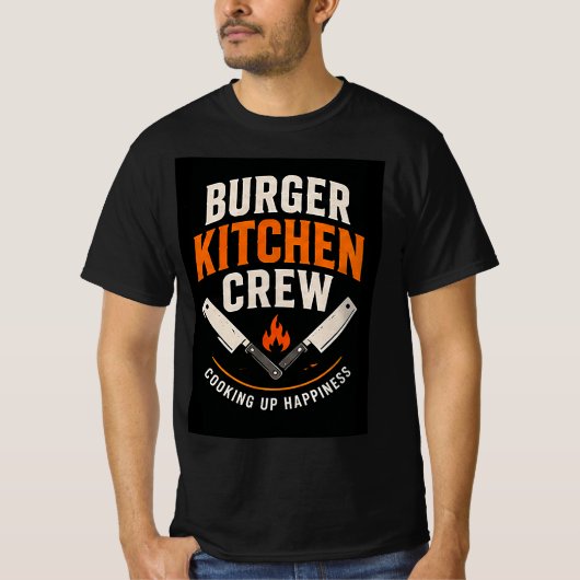 🍔 Burgerkeukenpersoneel Grill Restaurant Team 🍟 T-shirt (Voorkant)