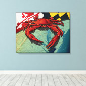 Burgerkrab van Maryland Canvas Afdruk (Insitu (Houten vloer))