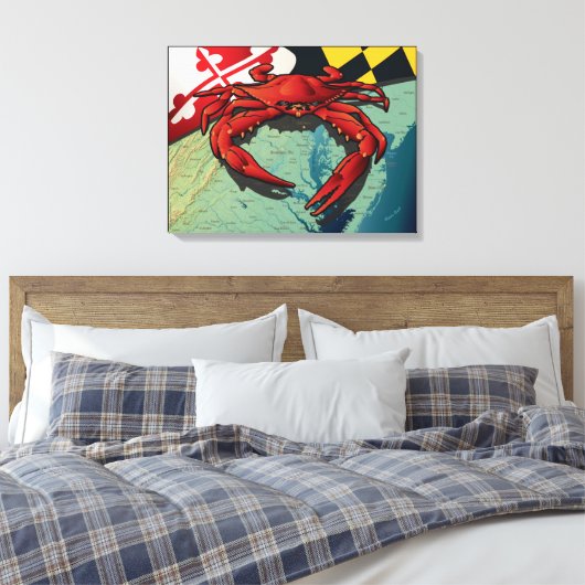 Burgerkrab van Maryland Canvas Afdruk (Insitu (Slaapkamer))