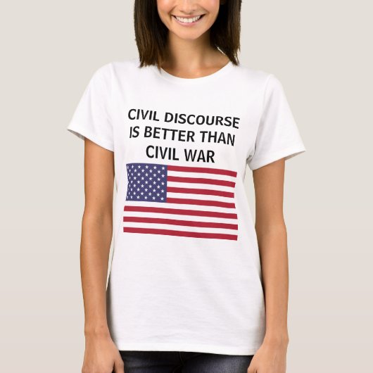 Burgerlijk discours beter dan oorlog VS vlag t-shi T-shirt (Voorkant)