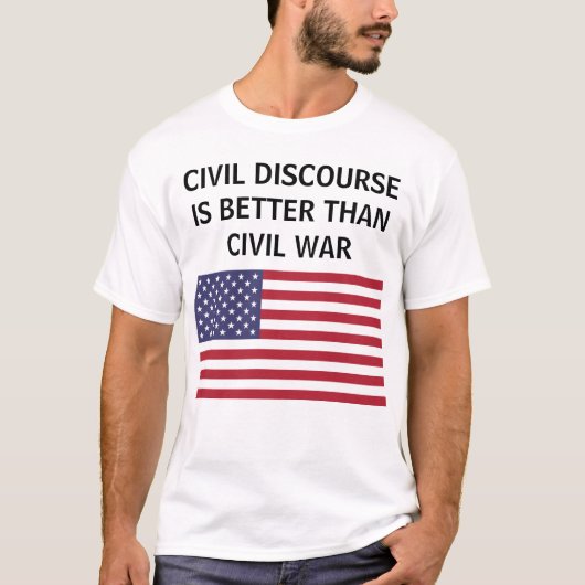 Burgerlijk discours beter dan oorlog VS vlag t-shi T-shirt (Voorkant)
