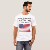 Burgerlijk discours beter dan oorlog VS vlag t-shi T-shirt (Voorkant volledig)