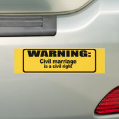 Burgerlijk huwelijk is een burgerrecht bumpersticker (Op auto)