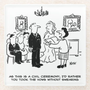 Burgerlijk huwelijk op een trouwzaal glazen onderzetter