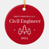 Burgerlijk Ingenieur Afstuderen 1e Kerstmis Orname Keramisch Ornament (Voorkant)