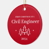 Burgerlijk Ingenieur Afstuderen 1e Kerstmis Orname Keramisch Ornament (Links)