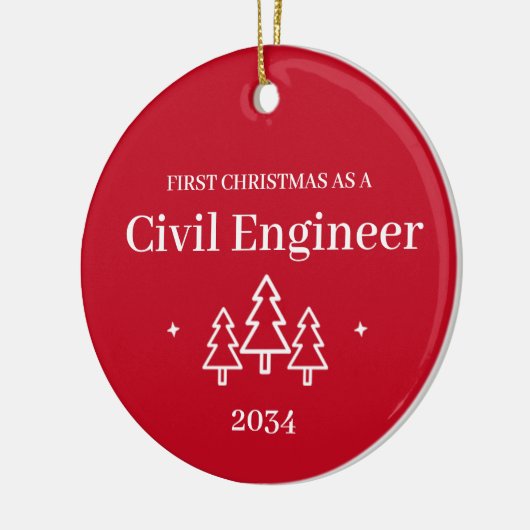 Burgerlijk Ingenieur Afstuderen 1e Kerstmis Orname Keramisch Ornament (Links)