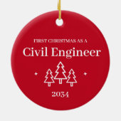 Burgerlijk Ingenieur Afstuderen 1e Kerstmis Orname Keramisch Ornament (Achterkant)