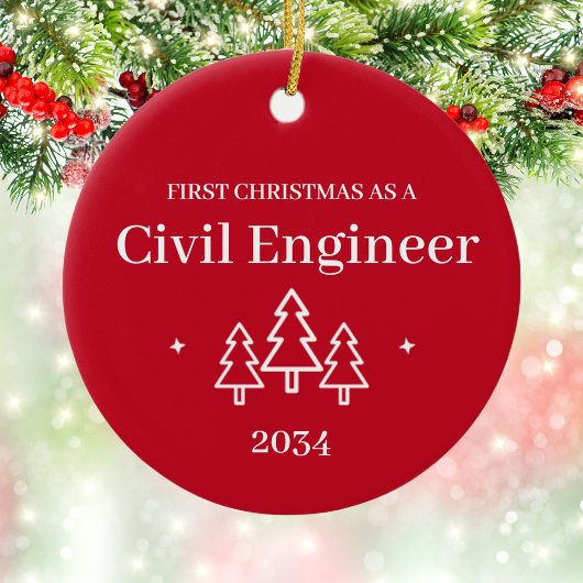 Burgerlijk Ingenieur Afstuderen 1e Kerstmis Orname Keramisch Ornament
