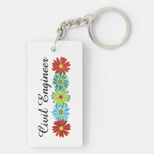 Burgerlijk ingenieur Asters Sleutelhanger (achterkant)