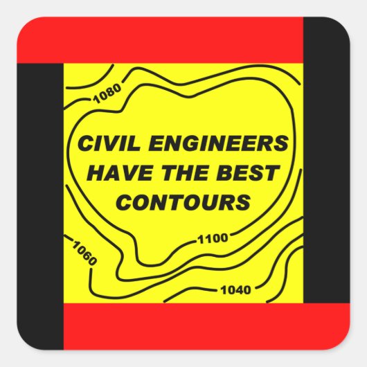 Burgerlijk ingenieur beste contouren vierkante sticker (Voorkant)