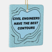 Burgerlijk ingenieur Blauwe Contouren Keramisch Ornament (Rechts)