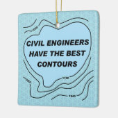 Burgerlijk ingenieur Blauwe Contouren Keramisch Ornament (Links)