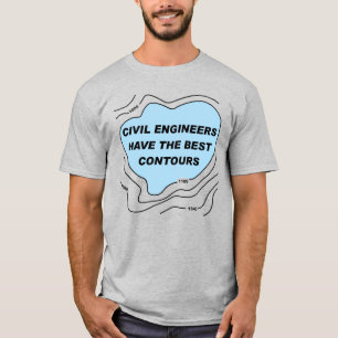 Burgerlijk ingenieur Blauwe Contouren T-shirt