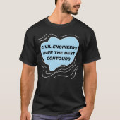 Burgerlijk ingenieur Blauwe Contouren T-shirt (Voorkant)