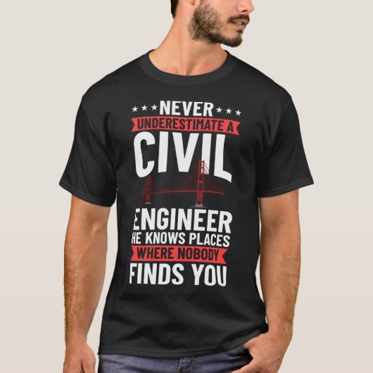 Burgerlijk ingenieur Bridge Builder Engineering St T-shirt (Voorkant)