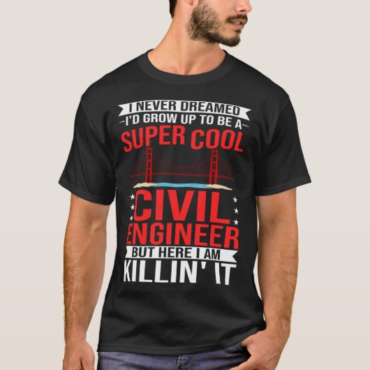 Burgerlijk ingenieur Bridge Builder Engineering St T-shirt (Voorkant)