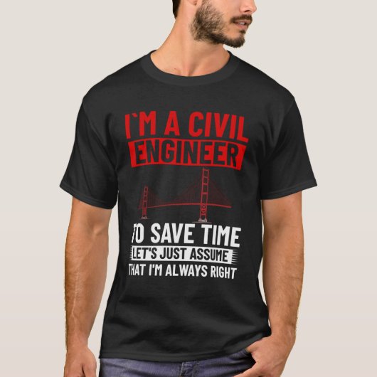 Burgerlijk ingenieur Bridge Builder Engineering St T-shirt (Voorkant)